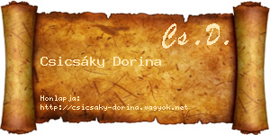 Csicsáky Dorina névjegykártya