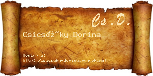 Csicsáky Dorina névjegykártya